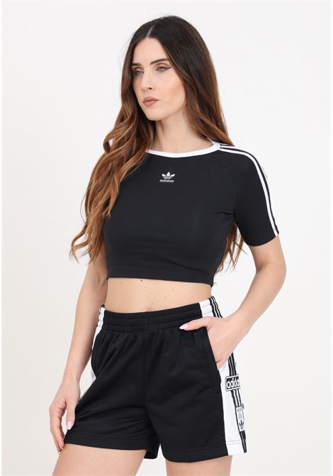 T-shirt da donna nera 3 stripes baby ADIDAS ORIGINALS | IU2532.